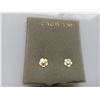Image 1 : 14KT MOTHER-of-PEARL CZ Stud 'FLOWER' Earrings