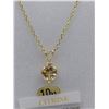 Image 2 : 10kt. Yellow Gold 6.4x5.7mm genuine Citrine (0.47cts) & CZ heart Pendant with Sterling chain, W/A $3