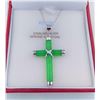 Image 1 : Sterling Silver genuine Jade Cross Pendant with Sterling chain, W/A $450.00