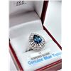 Image 1 : Sterling Silver 9x7mm genuine Blue Topaz (1.95cts) & CZ Cocktail Ring, W/A $1345.00, Blue Topaz is t