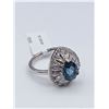 Image 2 : Sterling Silver 9x7mm genuine Blue Topaz (1.95cts) & CZ Cocktail Ring, W/A $1345.00, Blue Topaz is t