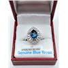 Image 3 : Sterling Silver 9x7mm genuine Blue Topaz (1.95cts) & CZ Cocktail Ring, W/A $1345.00, Blue Topaz is t