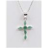 Image 2 : Sterling Silver genuine Emerald Pendant, 6 Emerald (0.35cts), W/A $635.00, Emerald is the birthstone