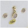 Image 2 : 10kt. Yellow Gold CZ Earrings & Pendant, 21 CZ stones (0.42cts), W/A $1270.00