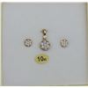 Image 3 : 10kt. Yellow Gold CZ Earrings & Pendant, 21 CZ stones (0.42cts), W/A $1270.00