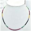 Image 3 : $800 Silver Emerald Ruby Sapphire(31.35ct) Necklace