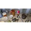 Image 2 : MISC CANDY DISHES, S&P SHAKERS, GLASS INSULATOR, PLATES, DISHES, DOG LEASHES