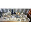 Image 1 : MISC. CHINA, PLATES, VASES, BOTTLES, CUPS, TEA CUPS, BEARS, RABBIT FIGURINE