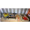 Image 1 : BOOMERS, CAR JACK, TOW CHAIN, CHAIN SAW, WIRES, PROPANE INE, BALL HITCH
