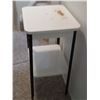 Image 2 : METAL STAND - WHITE ENAMEL, 2 SHELF