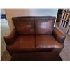 Image 1 : MATCHING LEATHER FURNITURE - BROWN, CURVED SEATS