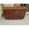Image 2 : SIDEBOARD 29 1/2"h X 42"w X 14"d 3-DRAWER, 2-DOOR SIDEBOARD w/ FOLDING EXTENSION TABLE (22 3/4" X 42