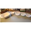 Image 1 : WHITE CERAMIC OVENWARE (2-CORNING WARE/3-ANCHOR FIRE KING)