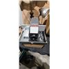 Image 3 : TINS, VANILA EXTRACT, SLIDE REEL PROJECTOR, LAMPS