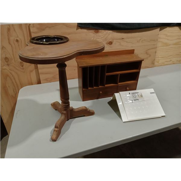 WRITING DESKTOP/SECRETARIAT - VERSATILE Incl's: 'CLUB' SHAPE PEDESTAL END TABLE W/ CERAMIC DISH, etc