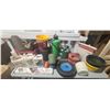 Image 1 : WATERING CAN, RAKE HEADS, PLANT POTS, SPRAYER, OLD GERRY CAN COMES WITH CONTENT, FEED BIN