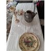 Image 6 : CANDY DISHES:TIERED; CRYSTAL 'PINWHEEL' CANDY DISH; Incl's BRANDY/SHERRY STEMWARE-ETCHED- VINEGAR &