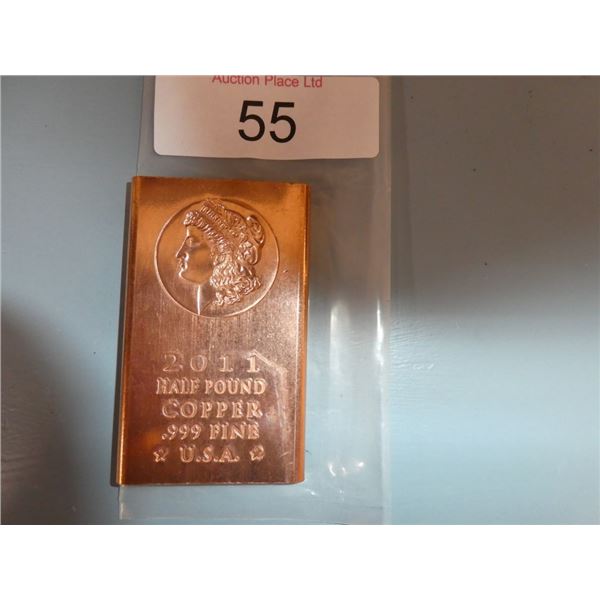 2011 Half Pound Copper .999 Fine USA