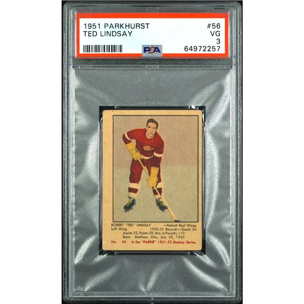 1951-52 Parkhurst #56 Ted Lindsay RC (PSA 3)