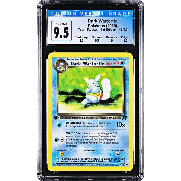 Pokemon: Dark Wartortle - Team Rocket 1st Edition (CGC 9.5) Top Pop!