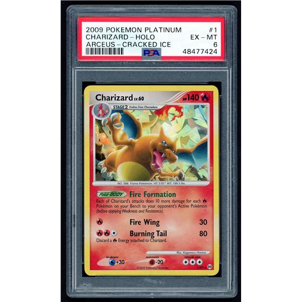 Pokemon: 2009 Platinum Charizard Holo - Arceus Cracked Ice (PSA 6)