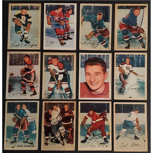 Lot of 12 x 1953-54 Parkhurst Hockey Cards (GD to EX)