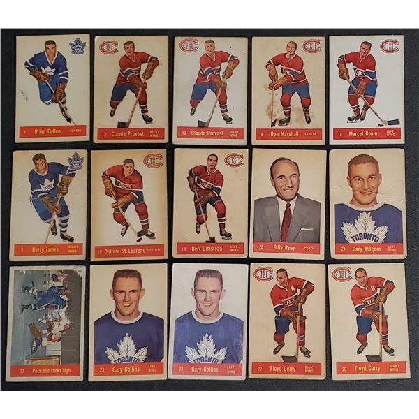 Lot of 15 x 1957-58 Parkhurst Hockey Cards (FR to VG)