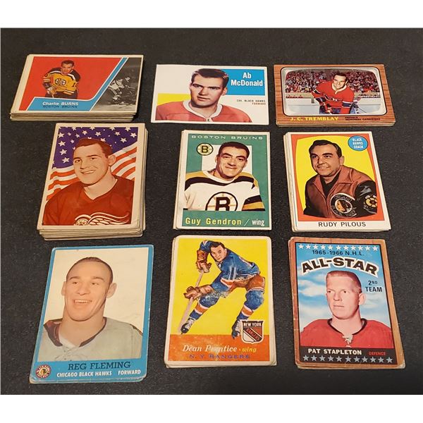 Lot of 54 Off-Grade Vintage Hockey Cards