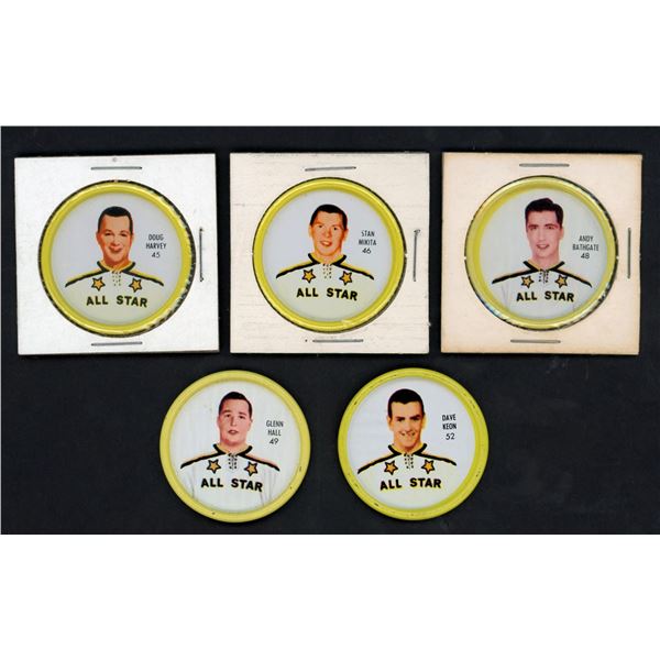 Lot of 5 x 1962-63 Shirriff Coins All-Stars