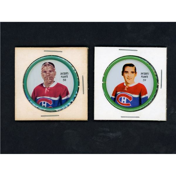 2 x Jacques Plante 1962-63 Shirriff Coins