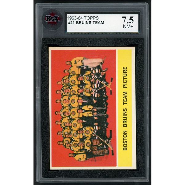 1963-64 Topps #21 Boston Bruins TC (KSA 7.5)