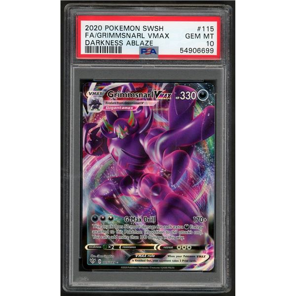 Pokemon: 2020 Grimmsnarl VMAX Full Art (PSA 10) GEM!
