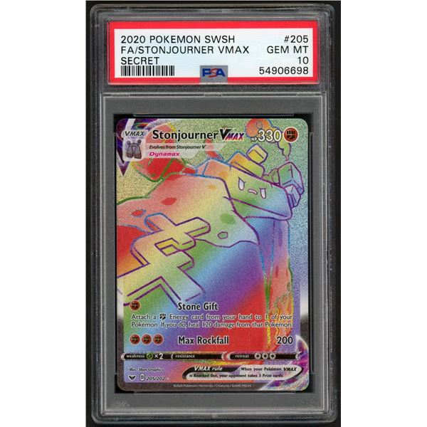 Pokemon: 2020 Stonjourner VMAX Full Art (PSA 10) GEM!