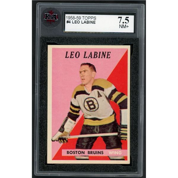 1958-59 Topps #4 Leo Labine (KSA 7.5)