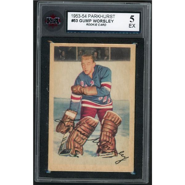 1953-54 Parkhurst #53 Gump Worsley RC (KSA 5)