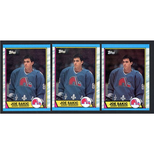 Lot of 3 x 1989-90 Topps #113 Joe Sakic RC's - NMT-MT!