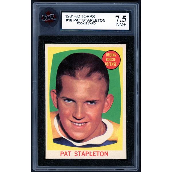 1961-62 Topps #18 Pat Stapleton RC (KSA 7.5) NM+