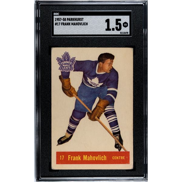 1957-58 Parkhurst #17 Frank Mahovlich RC (SGC 1.5)