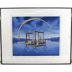 Tito Salomoni, Lot of 2 Surreal Lithographs Framed