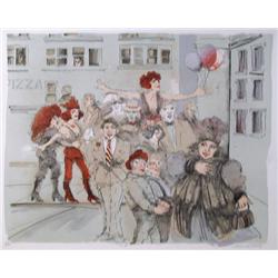 Marcia Marx, Pizza, Lithograph