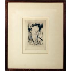Amedeo Modigliani, Portrait, Etching