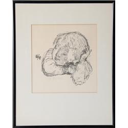 Alexander Dobkin, Child and Butterfly, Lithograph