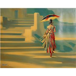 Bassari, Woman Ascending Stairs, Painting