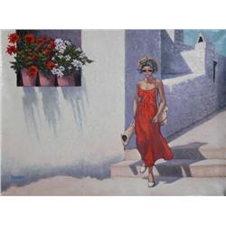 Bassari, Woman in Street, Painting
