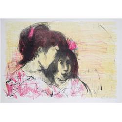 Alexander Dobkin, Mother and Daughter, Lithograph