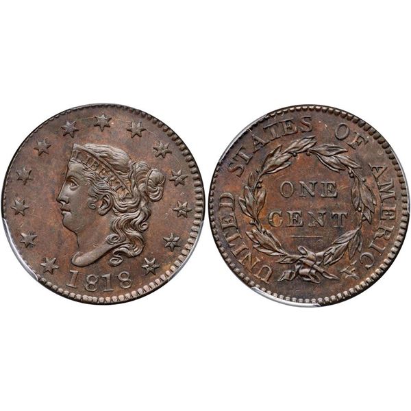 1818 N-8 R3 PCGS graded MS62 Brown