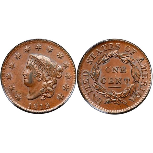 1819 N-6 R1 PCGS graded MS62 Brown