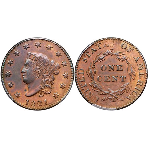1821 N-2 R1 PCGS graded MS61 Brown
