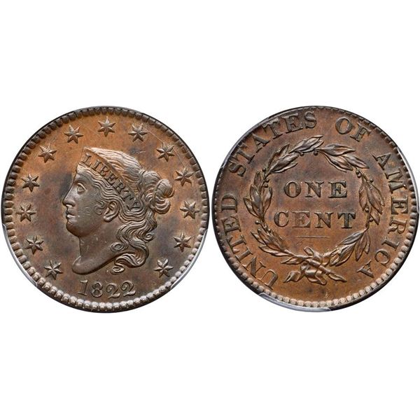 1822 N-2 R3 PCGS graded MS62 Brown