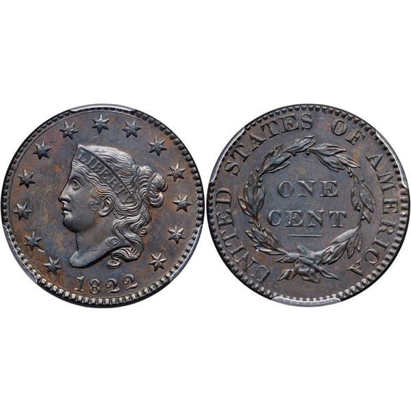 1822 N-6 R3 PCGS graded AU55